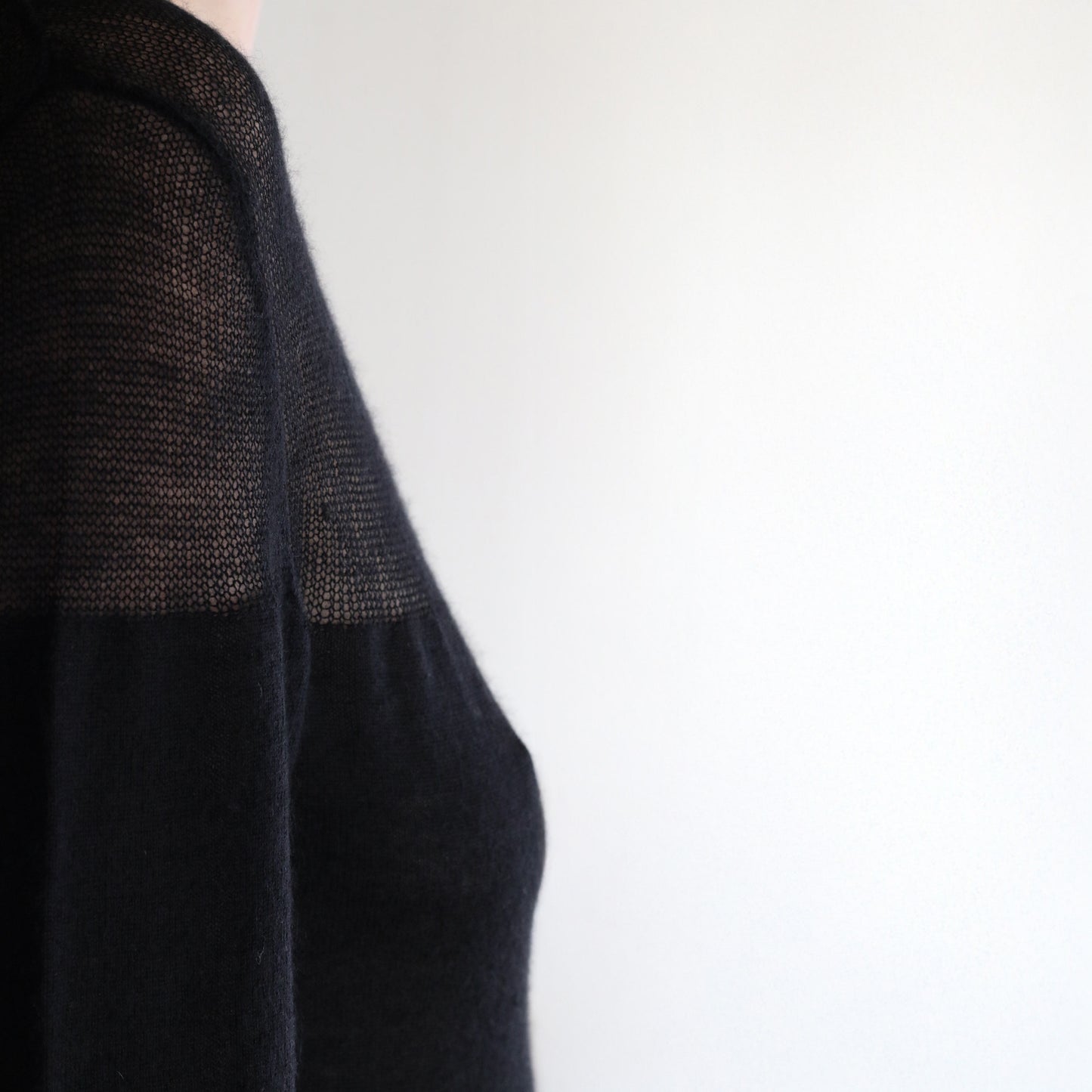 Chloe Jaipur Long Dress with Drop-Needle Net Detailing - Black