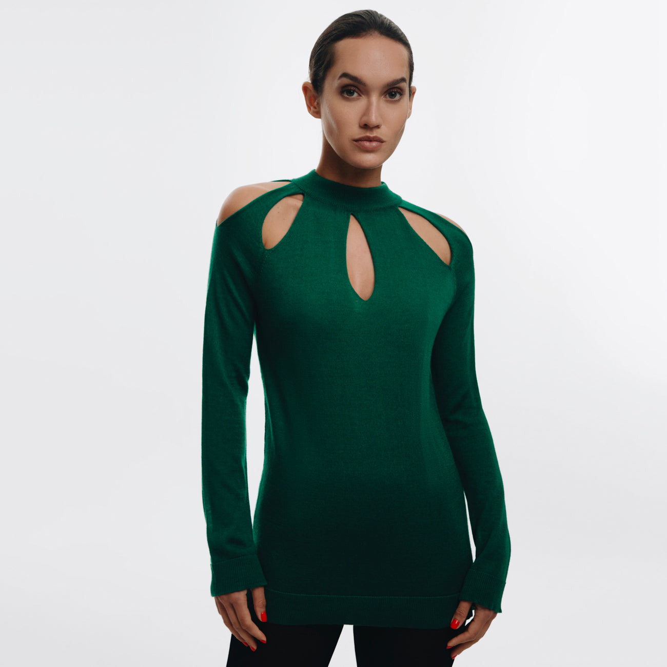 Florae Jaipur Cutout Sweater - Esmerald