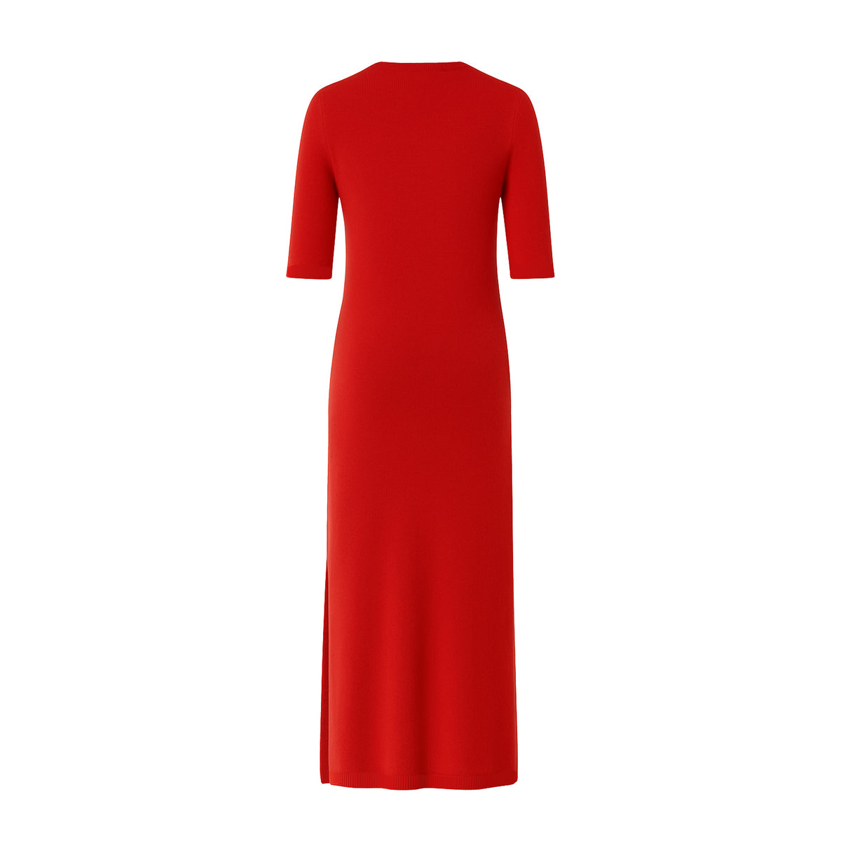 Nereide cashmere long dress in red – back view – Georgina Brandolini