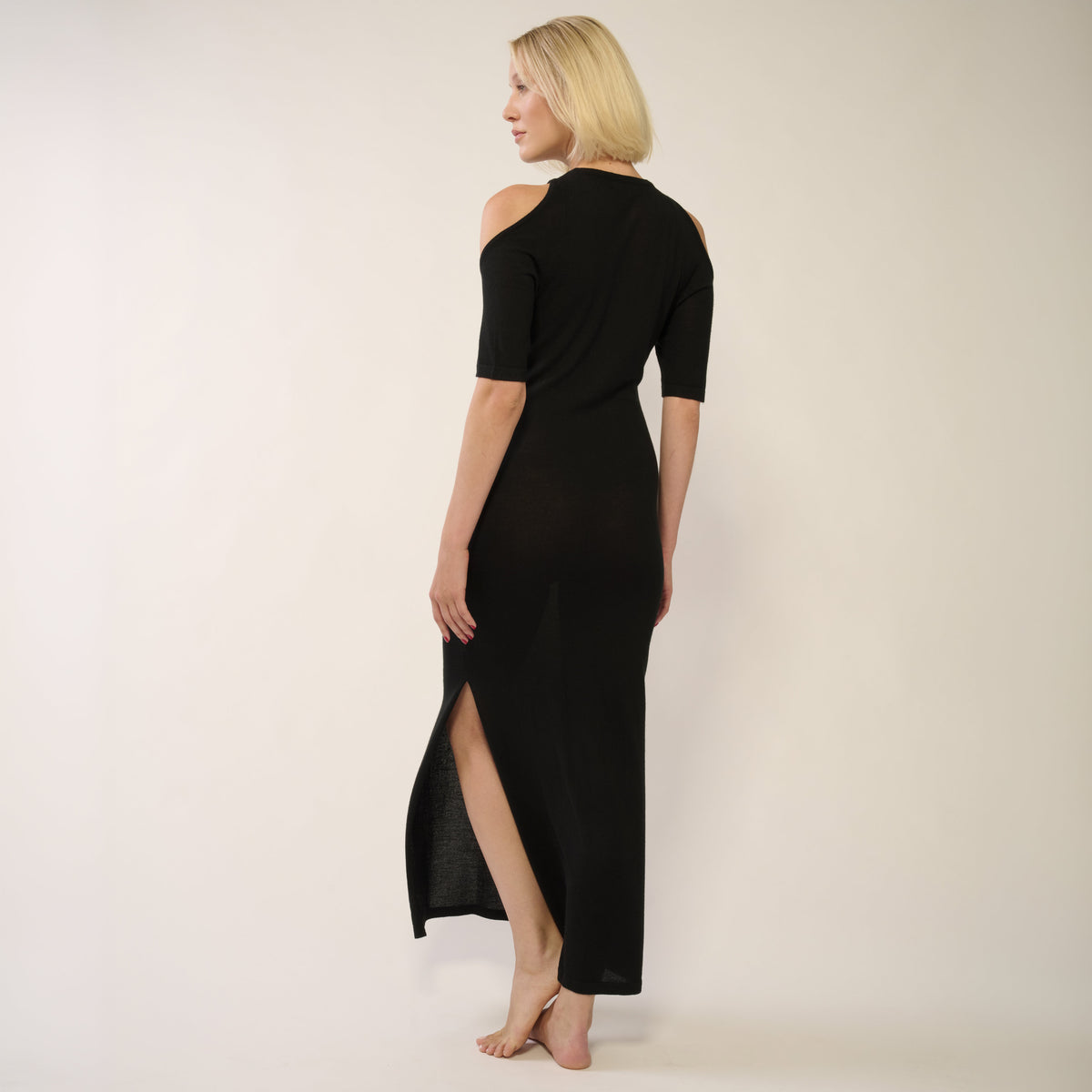 Ottalia Cashmere Cut-Out Dress - Black