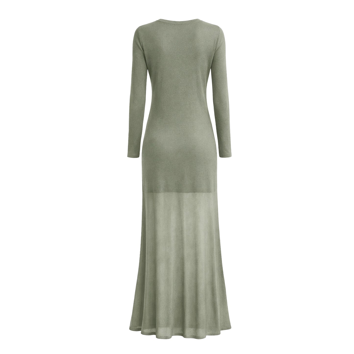 Penelope Cashmere Long Dress Sage - Back View - Georgina Brandolini