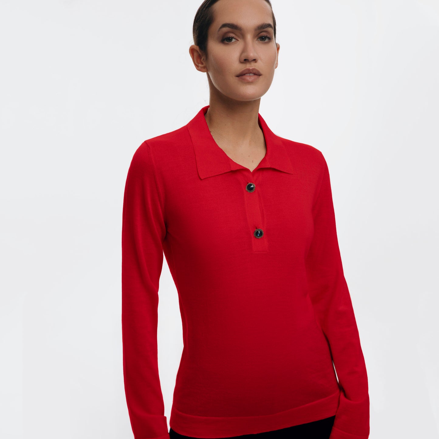Polli Jaipur Polo-Shirt Sweater - Red