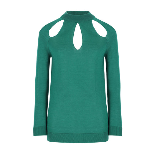 Florae Jaipur Cutout Sweater - Esmerald