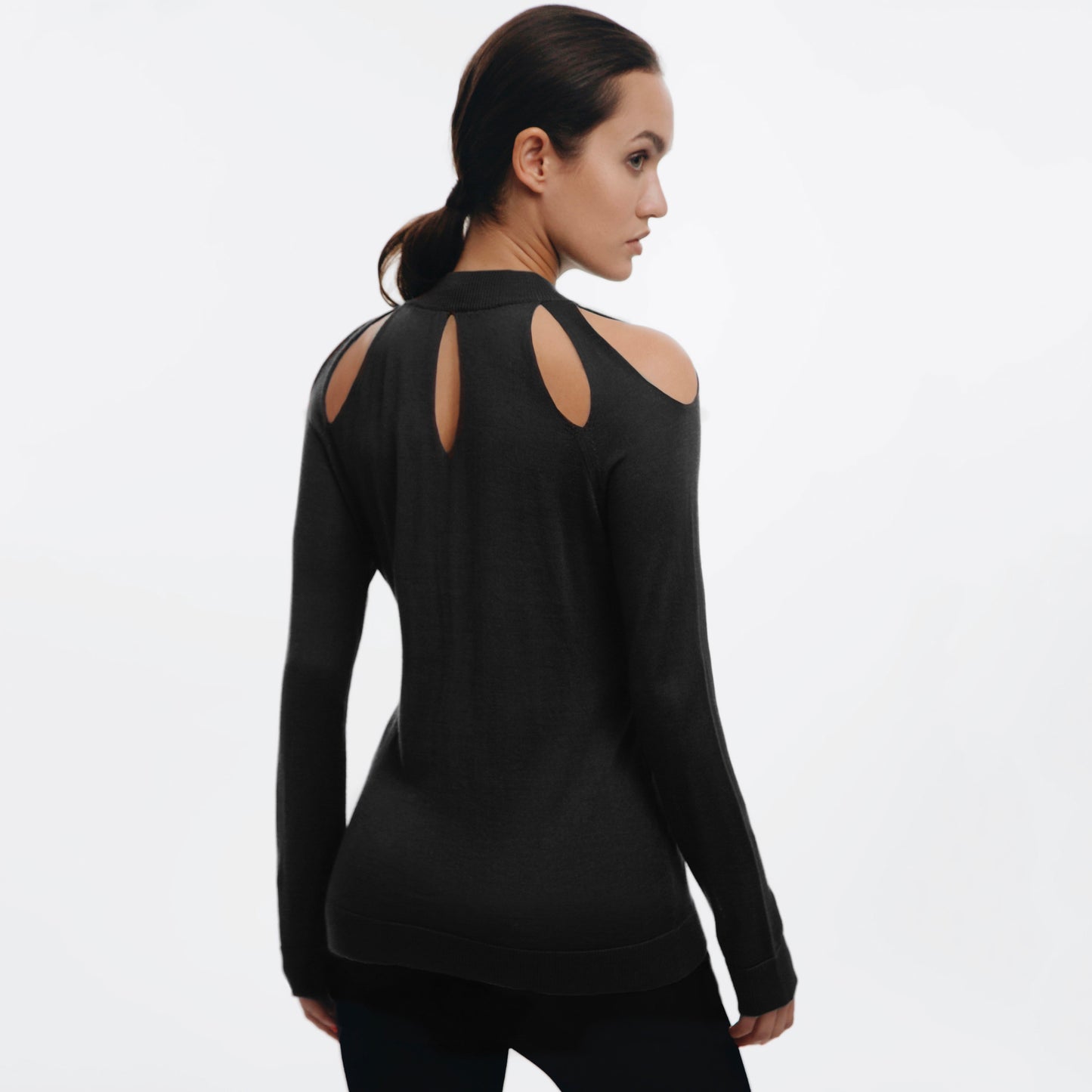 Florae Jaipur Cutout Sweater - Black