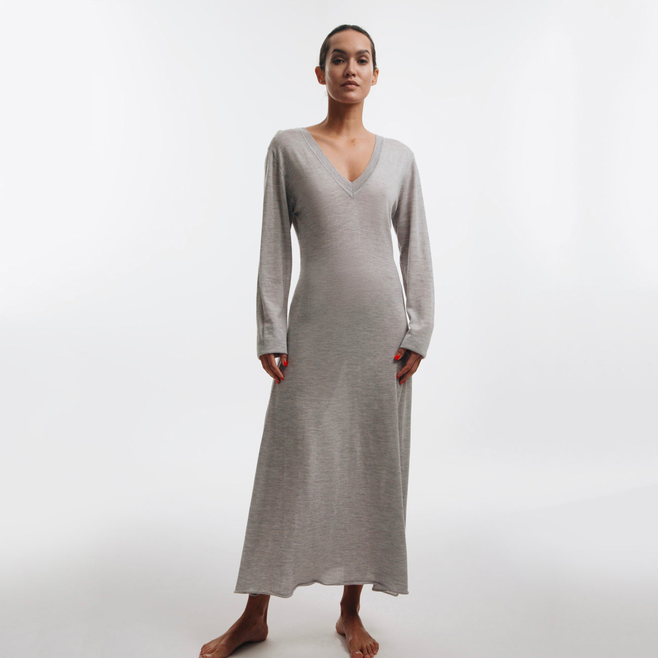 Keira Jaipur Kaftan Dress - Light grey