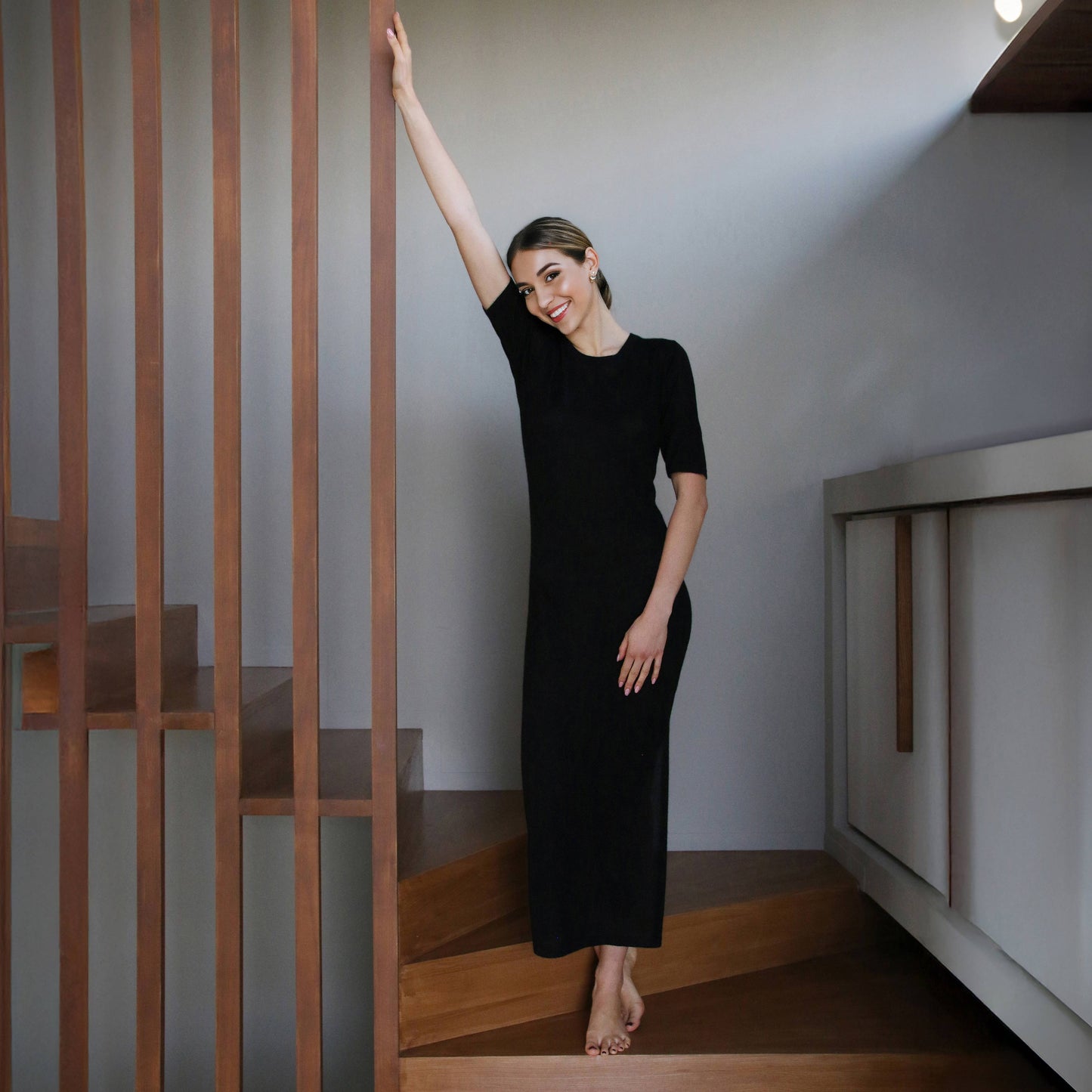 Nereide Jaipur Long Dress Mid-Length Sleeves - Black