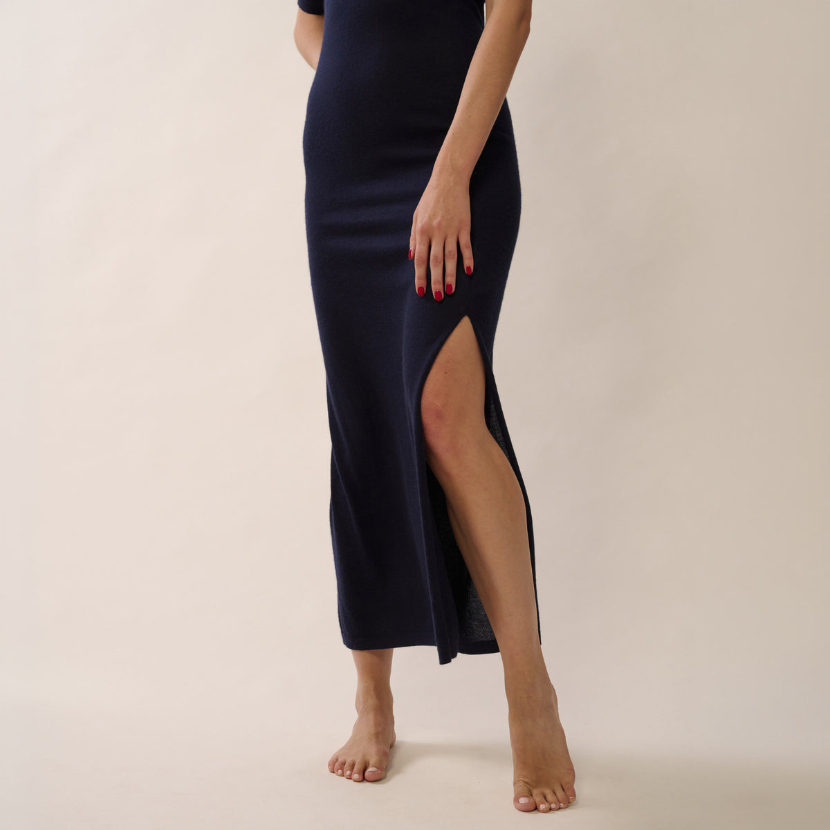 Nereide Long Dress Mid-Length Sleeves - Navy