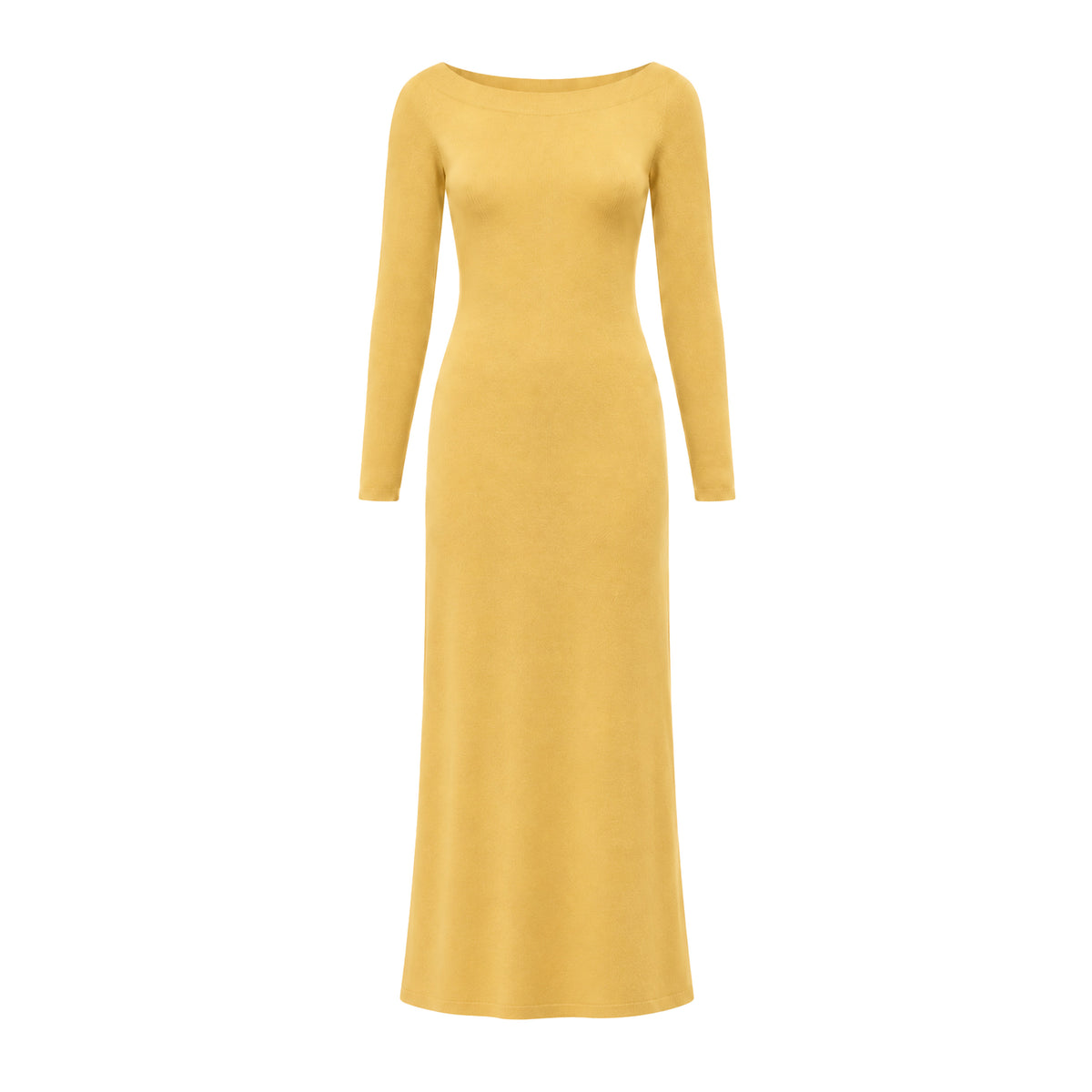 Opali Cashmere Long Dress with Crew Neck - Sun