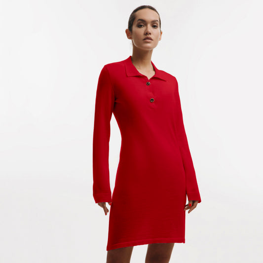 Pollina Jaipur Polo-Shirt Dress - Red