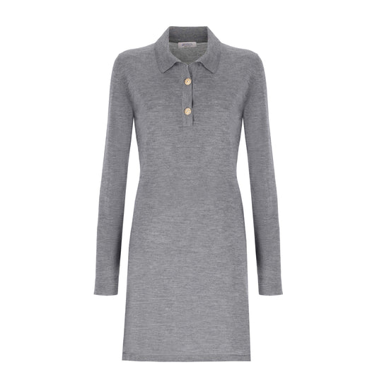 Pollina Jaipur Polo-Shirt Dress - Grey