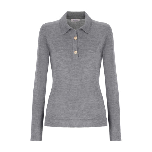 Polli Jaipur Polo-Shirt Sweater - Grey