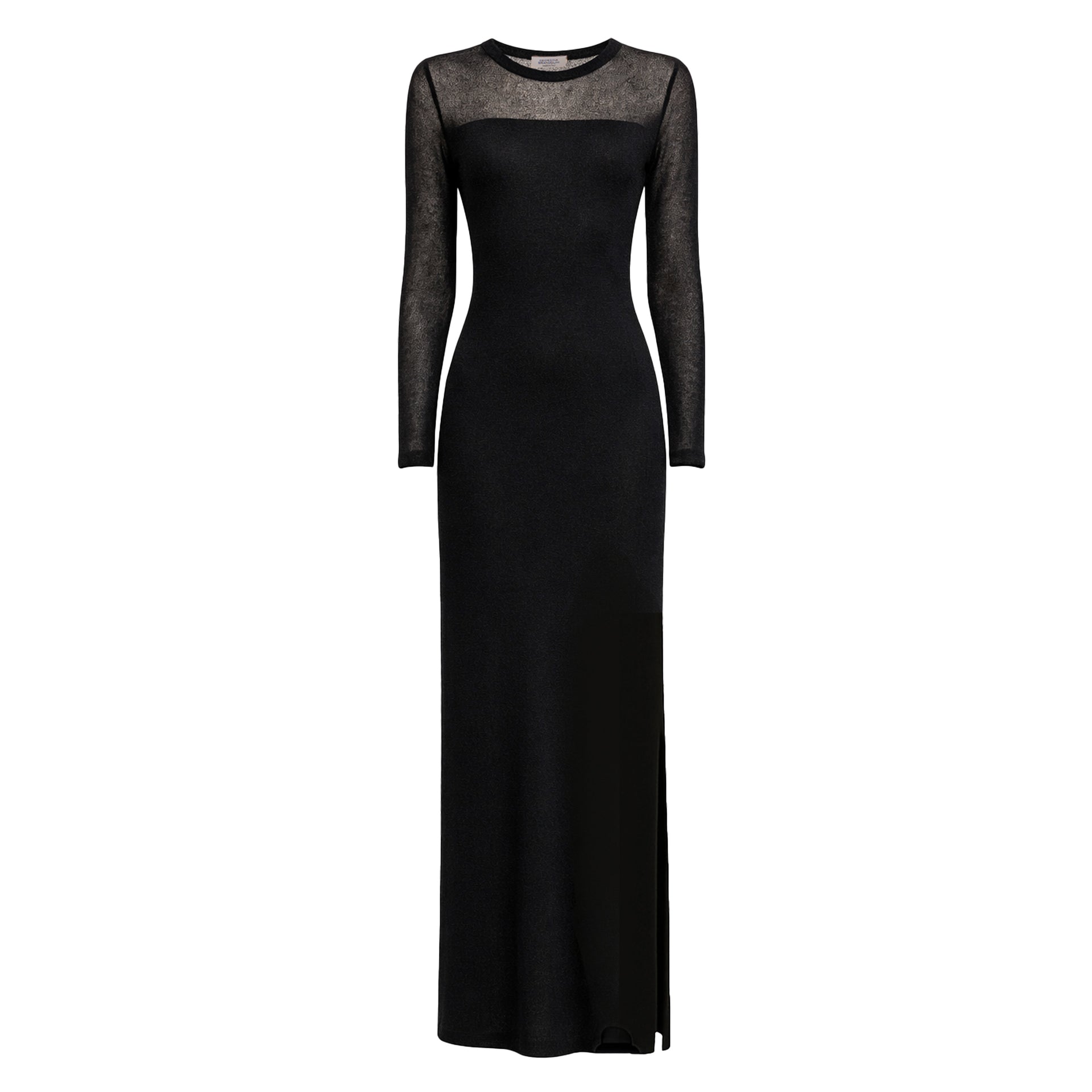 fitted lace wedding dress Serena Cashmere Long Dress with Drop Needle Net on the Top
