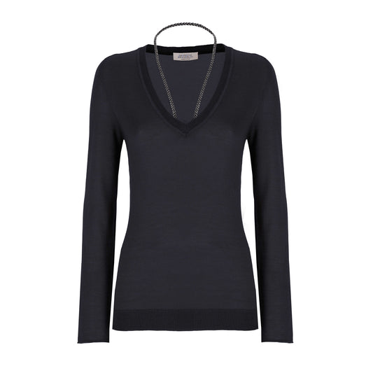 Vitae Jaipur V-Neck Sweater - Black